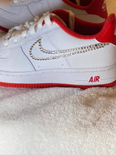 Load image into Gallery viewer, Air Force ones with some bling on one side of each shoe
