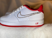 Load image into Gallery viewer, Air Force ones with some bling on one side of each shoe
