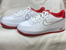 Load image into Gallery viewer, Air Force ones with some bling on each side
